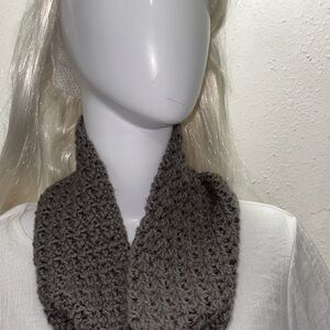 Gray Knit Infinity Scarf